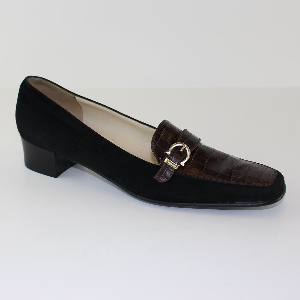 Salvatore Farragamo Suede Slip On Loafer Buckle (6 US)